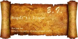 Bogáti Ilona névjegykártya