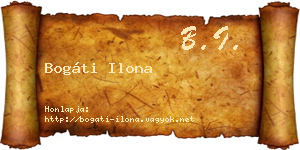 Bogáti Ilona névjegykártya