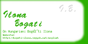 ilona bogati business card